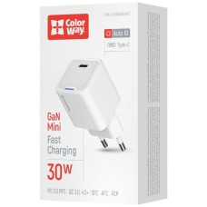 Мережевий зарядний пристрій ColorWay CW-CHS054PD-WT, Білий