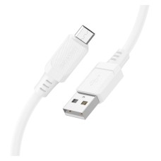 USB кабель Borofone BX115 Lotto, MicroUSB, 1.0 м., Білий