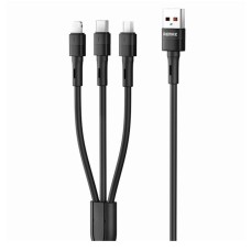 USB кабель Remax RC-C120 Leya, Type-C, Lightning, MicroUSB, 1.2 м., Чорний