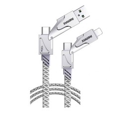 USB кабель Remax RC-C119 Zous Apple iPhone SE 2022, iPhone 14 Pro Max, iPhone 14 Plus, iPhone 14 Pro, iPhone 14, iPhone 13 Pro, iPhone 13 Mini, iPhone 13, iPhone 13 Pro Max, iPhone 12 Mini, iPhone 12 Pro Max, Type-C, Lightning, 1.2 м., Білий