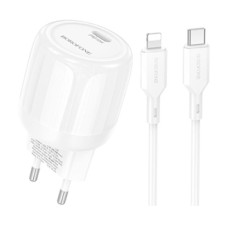 Мережевий зарядний пристрій Borofone BA92A Lustrous Apple iPhone SE 2022, iPhone 14 Pro Max, iPhone 14 Plus, iPhone 14 Pro, iPhone 14, iPhone 13 Pro, iPhone 13 Mini, iPhone 13, iPhone 13 Pro Max, iPhone 12 Mini, iPhone 12 Pro Max, Lightning, з кабелем, Бі