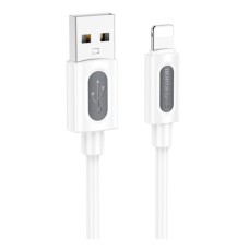 USB кабель Borofone BX114 Structure Apple iPhone SE 2022, iPhone 14 Pro Max, iPhone 14 Plus, iPhone 14 Pro, iPhone 14, iPhone 13 Pro, iPhone 13 Mini, iPhone 13, iPhone 13 Pro Max, iPhone 12 Mini, iPhone 12 Pro Max, Lightning, 1.0 м., Білий