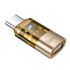 Переходник Hoco UA36D Apple iPhone SE 2022, iPhone 14 Pro Max, iPhone 14 Plus, iPhone 14 Pro, iPhone 14, iPhone 13 Pro, iPhone 13 Mini, iPhone 13, iPhone 13 Pro Max, iPhone 12 Mini, iPhone 12 Pro Max, iPhone 12 Pro, Lightning, Type-C, Золотой