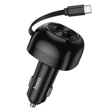 Автомобильное зарядное устройство Hoco NZ15 Unimpeded, С кабелем, Type-C, Черный