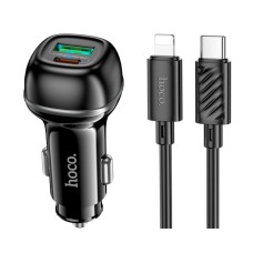 Автомобильное зарядное устройство Hoco Z58A Rank Apple iPhone SE 2022,iPhone 14 Pro Max,iPhone 14 Plus,iPhone 14 Pro,iPhone 14,iPhone 13 Pro,iPhone 13 Mini,iPhone 13,iPhone 13 Pro Max,iPhone 12 Mini,iPhone 12 Pro Max,iPhone 12 Pro, С кабелем, Lightning, Ч
