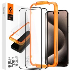 Захисне скло Apple iPhone 15 Pro, Spigen, Чорний