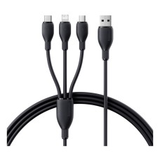 USB кабель Baseus P10376303121-00 Ultra-Fast Apple iPhone SE 2022, iPhone 14 Pro Max, iPhone 14 Plus, iPhone 14 Pro, iPhone 14, iPhone 13 Pro, iPhone 13 Mini, iPhone 13, iPhone 13 Pro Max, Lightning, Type-C, MicroUSB, 1.3 м., Чорний