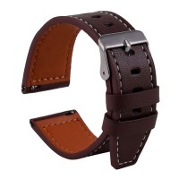 Ремінець універсальний, Leather Strap, Dark Brown, Коричневий