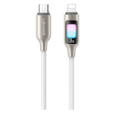 USB кабель Usams US-SJ749 TC Apple iPhone SE 2022, iPhone 14 Pro Max, iPhone 14 Plus, iPhone 14 Pro, iPhone 14, iPhone 13 Pro, iPhone 13 Mini, iPhone 13, iPhone 13 Pro Max, iPhone 12 Mini, iPhone 12 Pro Max, Lightning, 1.2 м., Сірий