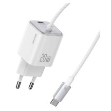 Сетевое зарядное устройство Usams US-CC261 JC, с кабелем, Type-C, Белый