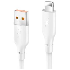 USB кабель Konfulon DC64 Apple iPhone SE 2022, iPhone 14 Pro Max, iPhone 14 Plus, iPhone 14 Pro, iPhone 14, iPhone 13 Pro, iPhone 13 Mini, iPhone 13, iPhone 13 Pro Max, iPhone 12 Mini, iPhone 12 Pro Max, iPhone 12 Pro, Lightning, 1.0 м., Белый