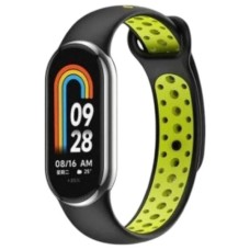 Ремінець Xiaomi Mi Band 8, Mi Band 9, BeCover Nike, Black-Green, Чорний