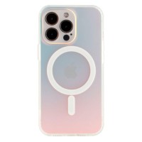 Чехол Apple iPhone 15, IMD Gradient, MagSafe, Прозрачный