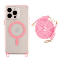 Чохол Apple iPhone 13 Pro, Lanyard, MagSafe, Рожевий