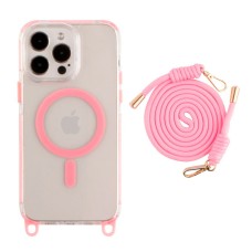 Чохол Apple iPhone 13 Pro, Lanyard, MagSafe, Рожевий