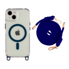 Чохол Apple iPhone 13, Lanyard, Indigo Blue, MagSafe, Синій
