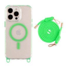 Чохол Apple iPhone 14 Pro Max, Lanyard, Fluorescent Green, MagSafe, Зелений