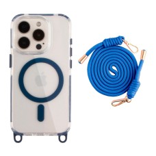 Чохол Apple iPhone 15 Pro Max, Lanyard, Indigo Blue, MagSafe, Синій
