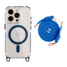 Чохол Apple iPhone 15 Pro, Lanyard, Indigo Blue, MagSafe, Синій