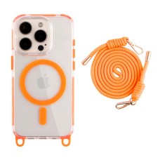 Чохол Apple iPhone 15 Pro, Lanyard, MagSafe, Помаранчевий