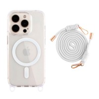 Чохол Apple iPhone 15 Pro, Lanyard, MagSafe, Білий