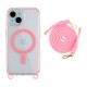 Чехол Apple iPhone 15, Lanyard, MagSafe, Розовый