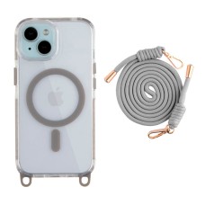 Чехол Apple iPhone 15, Lanyard, MagSafe, Titanium Grey, Серый