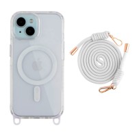 Чехол Apple iPhone 15, Lanyard, MagSafe, Белый