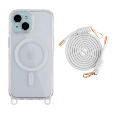 Чехол Apple iPhone 15, Lanyard, MagSafe, Белый