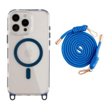 Чохол Apple iPhone 16 Pro Max, Lanyard, Indigo Blue, MagSafe, Синій