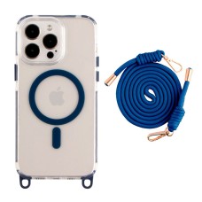 Чохол Apple iPhone 16 Pro, Lanyard, Indigo Blue, MagSafe, Синій
