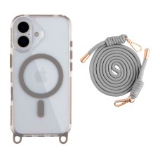 Чохол Apple iPhone 16, Lanyard, Titanium Grey, MagSafe, Сірий