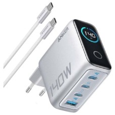 Мережевий зарядний пристрій Anker Laptop GaN Charger, Type-C, з кабелем, Срібний