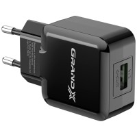 Сетевое зарядное устройство Grand-X, USB, Черный