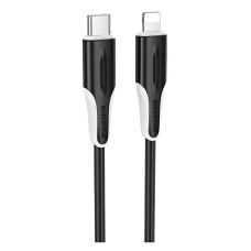 USB кабель Borofone BX119 Apple iPhone SE 2022, iPhone 14 Pro Max, iPhone 14 Plus, iPhone 14 Pro, iPhone 14, iPhone 13 Pro, iPhone 13 Mini, iPhone 13, iPhone 13 Pro Max, iPhone 12 Mini, iPhone 12 Pro Max, Lightning, 1.0 м., Чорний