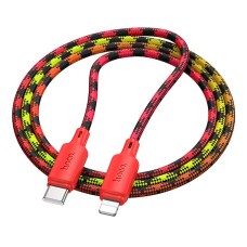 USB кабель Hoco X116 Meridian Apple iPhone SE 2022, iPhone 14 Pro Max, iPhone 14 Plus, iPhone 14 Pro, iPhone 14, iPhone 13 Pro, iPhone 13 Mini, iPhone 13, iPhone 13 Pro Max, iPhone 12 Mini, iPhone 12 Pro Max, Lightning, 1.0 м., Червоний