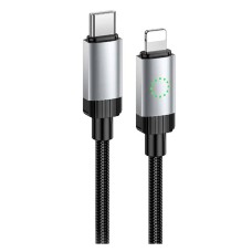 USB кабель Hoco X117 Star Apple iPhone SE 2022, iPhone 14 Pro Max, iPhone 14 Plus, iPhone 14 Pro, iPhone 14, iPhone 13 Pro, iPhone 13 Mini, iPhone 13, iPhone 13 Pro Max, iPhone 12 Mini, iPhone 12 Pro Max, Lightning, 1.0 м., Чорний
