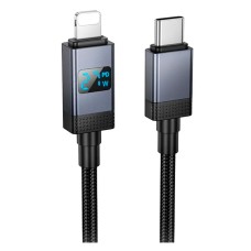 USB кабель Hoco X118 Generous Apple iPhone SE 2022, iPhone 14 Pro Max, iPhone 14 Plus, iPhone 14 Pro, iPhone 14, iPhone 13 Pro, iPhone 13 Mini, iPhone 13, iPhone 13 Pro Max, iPhone 12 Mini, iPhone 12 Pro Max, Lightning, 1.0 м., Чорний