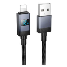 USB кабель Hoco X118 Generous Apple iPhone SE 2022, iPhone 14 Pro Max, iPhone 14 Plus, iPhone 14 Pro, iPhone 14, iPhone 13 Pro, iPhone 13 Mini, iPhone 13, iPhone 13 Pro Max, iPhone 12 Mini, iPhone 12 Pro Max, Lightning, 1.0 м., Чорний