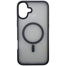 Чехол Apple iPhone 16, BeCover Metal Buttons Case, MagSafe, Черный