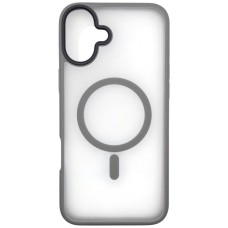 Чехол Apple iPhone 16, BeCover Metal Buttons Case, MagSafe, Серый