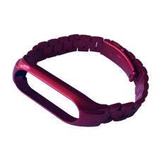 Ремінець Xiaomi Mi Band 3, Mi Band 4, Metal 3-BEAD, Червоний