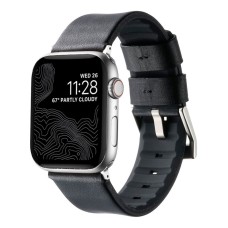 Ремінець Apple Watch 38, Watch 40, Leather Silicone, Чорний