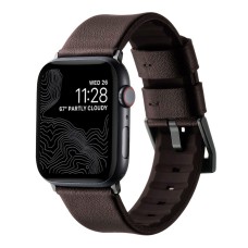 Ремінець Apple Watch 38, Watch 40, Leather Silicone, Coffee Black, Коричневий