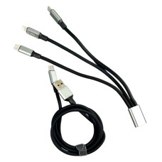 USB кабель WUW X222 Apple iPhone SE 2022, iPhone 14 Pro Max, iPhone 14 Plus, iPhone 14 Pro, iPhone 14, iPhone 13 Pro, iPhone 13 Mini, iPhone 13, iPhone 13 Pro Max, iPhone 12 Mini, iPhone 12 Pro Max, Lightning, Type-C, 1.2 м., Черный