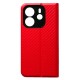 Чохол-книжка Xiaomi Redmi Note 14, Carbon Case, Червоний