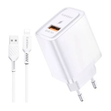 Сетевое зарядное устройство Earldom ES-EU35L Apple iPhone SE 2022, iPhone 14 Pro Max, iPhone 14 Plus, iPhone 14 Pro, iPhone 14, iPhone 13 Pro, iPhone 13 Mini, iPhone 13, iPhone 13 Pro Max, iPhone 12 Mini, iPhone 12 Pro Max, iPhone 12 Pro, с кабелем, Light