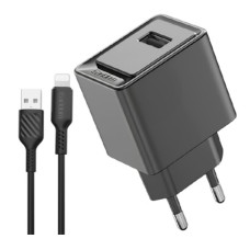 Сетевое зарядное устройство Earldom ES-EU43L Apple iPhone SE 2022, iPhone 14 Pro Max, iPhone 14 Plus, iPhone 14 Pro, iPhone 14, iPhone 13 Pro, iPhone 13 Mini, iPhone 13, iPhone 13 Pro Max, iPhone 12 Mini, iPhone 12 Pro Max, iPhone 12 Pro, с кабелем, Light