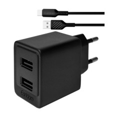 Сетевое зарядное устройство Earldom ES-EU44C, с кабелем, Type-C, Черный