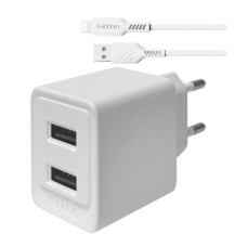 Сетевое зарядное устройство Earldom ES-EU44L Apple iPhone SE 2022, iPhone 14 Pro Max, iPhone 14 Plus, iPhone 14 Pro, iPhone 14, iPhone 13 Pro, iPhone 13 Mini, iPhone 13, iPhone 13 Pro Max, iPhone 12 Mini, iPhone 12 Pro Max, iPhone 12 Pro, с кабелем, Light
